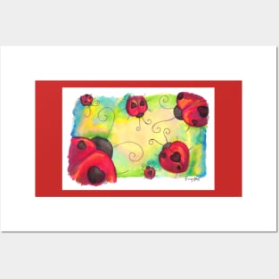 Colorful Love Ladybugs Posters and Art